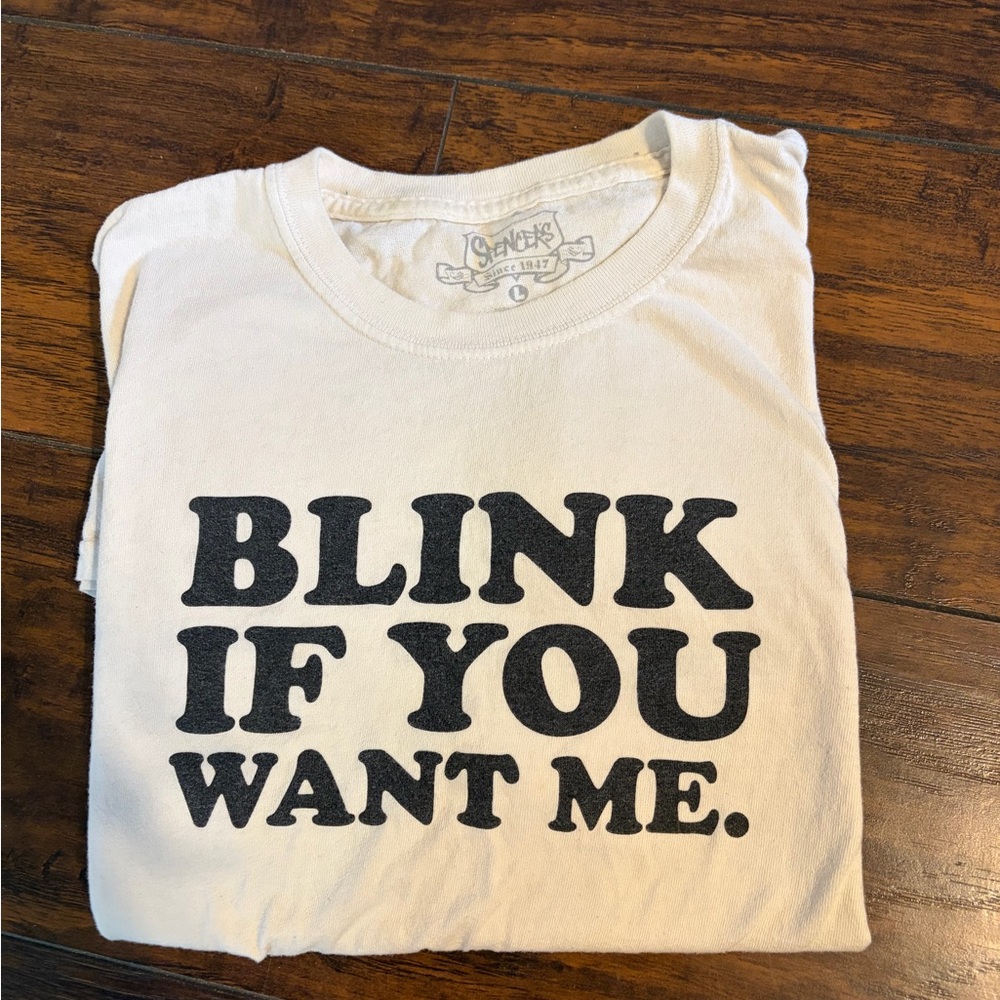 White Graphic Tee size L- Spencers